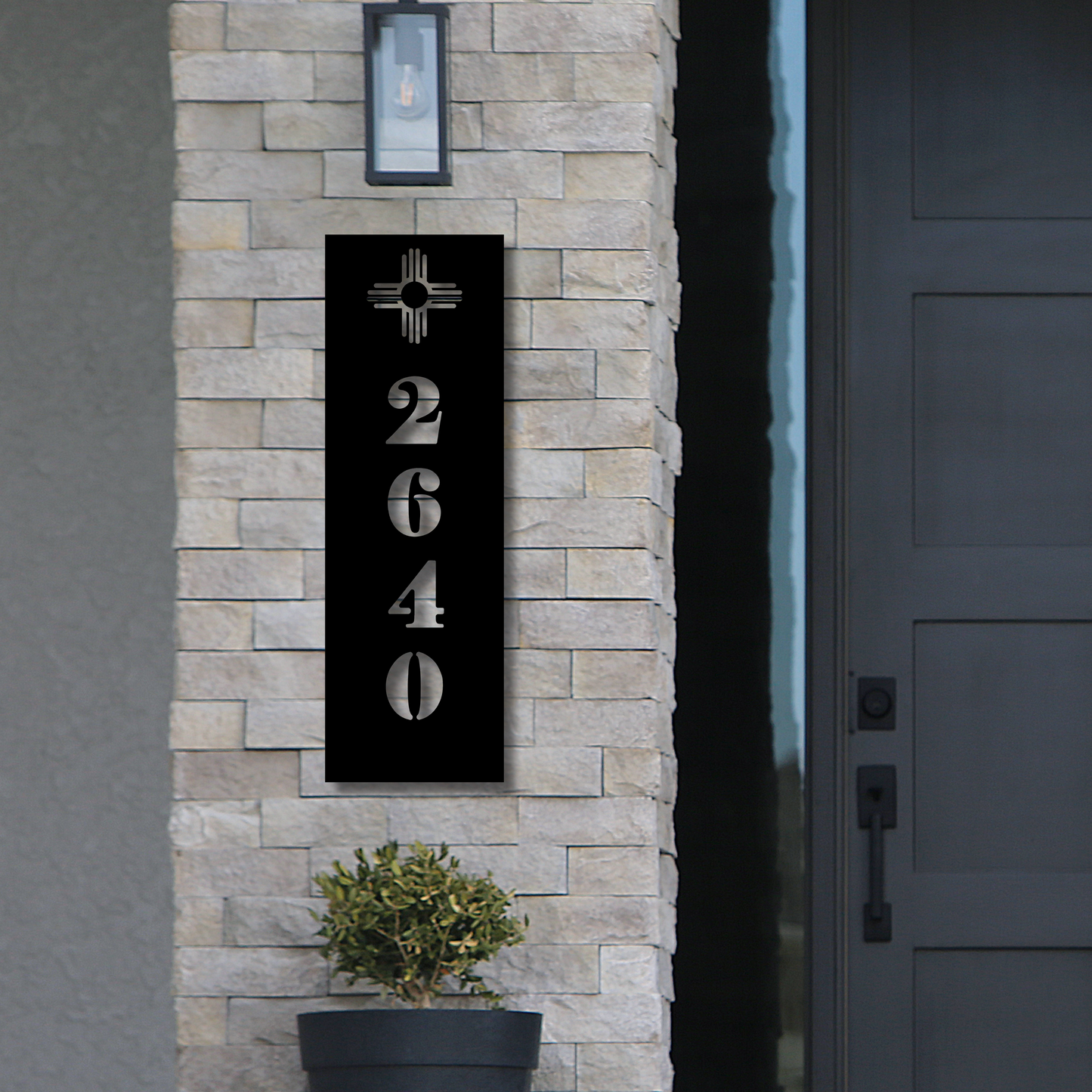 New Mexico Vertical Modern Address Sign