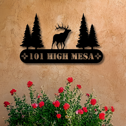 New Mexico Elk Address Sign